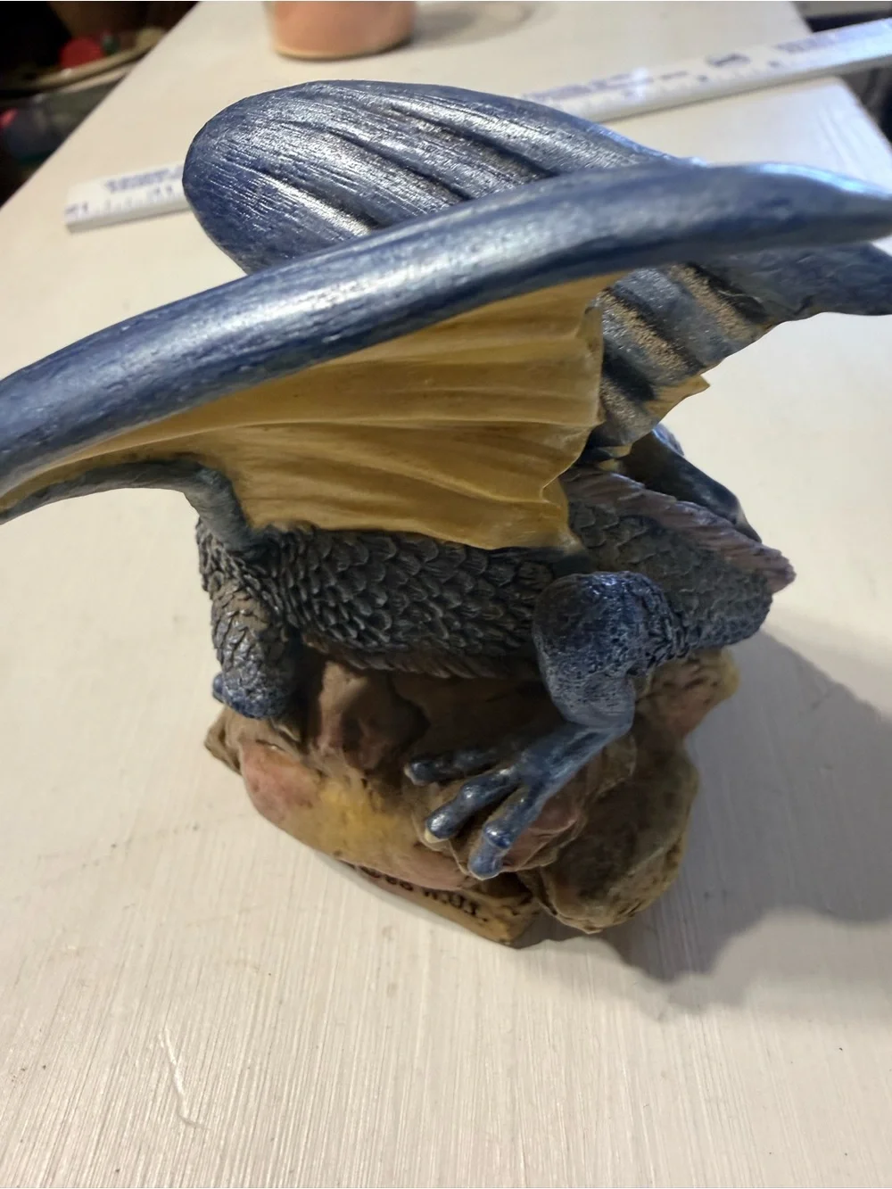Decorative Dragon Figurine - Blue and Yellow